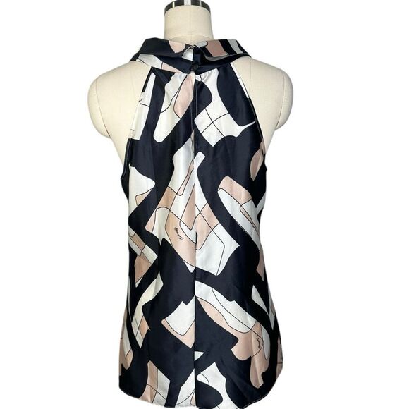 cristinaeffe Black Print Mock Neck Sleeveless Top | Size 8 - Picture 4 of 9